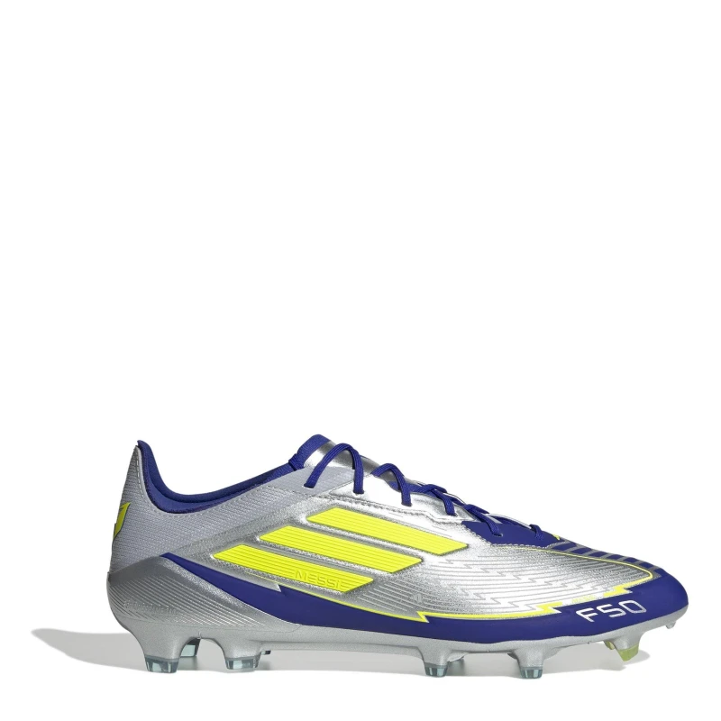 Image of adidas F50 Elite Adults Firm Ground Football Boots Silver/Blue male 6 (39.3)