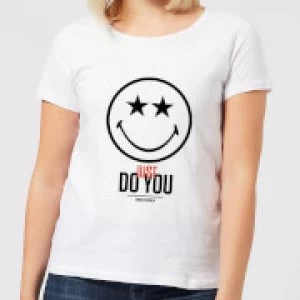 Image of Smiley World Slogan Just Do You Womens T-Shirt - White - M