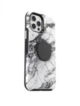 Image of Otterbox Otter+Pop Symmetry Shamrock White Marble Case For iPhone 12/12 Pro