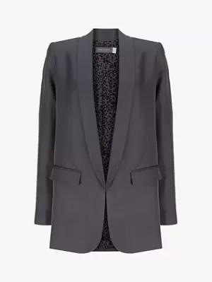 Image of Mint Velvet Smoke Shawl Collar Blazer - Dark Grey
