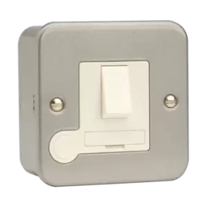 Image of Click Scolmore Essentials Metal Clad 13A Fused Spur Switched Connection Unit (No K/O) - CL051B
