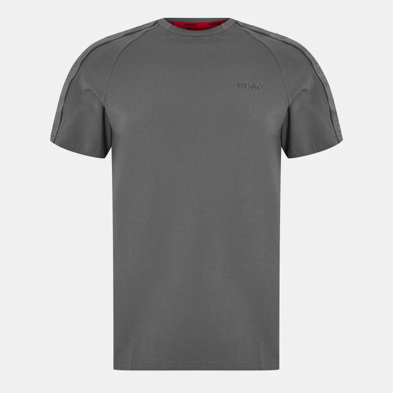 Image of Hugo Sporty Tape T Shirt - Grey Grey 2XL