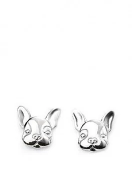 Image of The Love Silver Collection Sterling Silver French Bulldog Stud Earrings