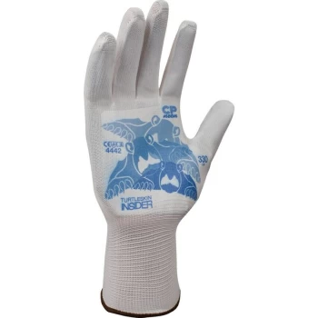 Image of Cut Resistant Gloves, White/Blue, Needle Protection, Size S - Turtleskin