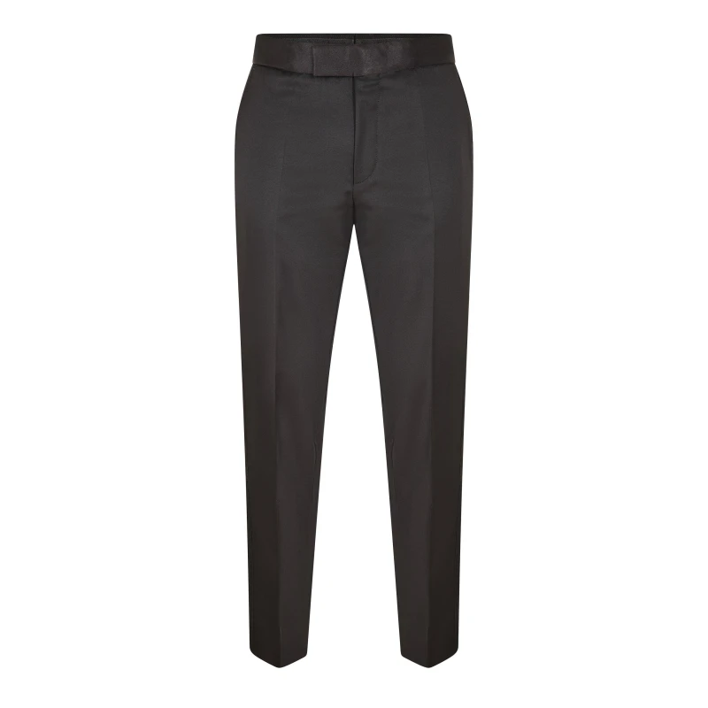 Image of Boss Mens H Lenon Tux Straight Leg Trousers Black male 32