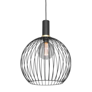 Image of Aureole Wire Frame Pendant Ceiling Light Matt Black