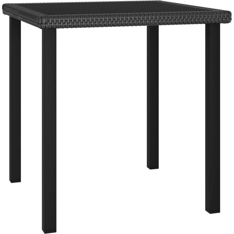 Image of VIDAXL Garden Dining Table Black 70x70x73cm Poly Rattan Vidaxl 8720286188477