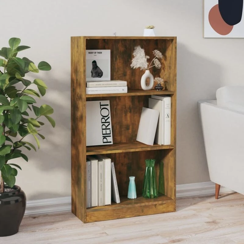 Image of VIDAXL Book Cabinet Smoked Oak 60x24x109cm Engineered Wood vidaXL 8720286931523