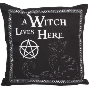 Image of A Witch Lives Here Cushion