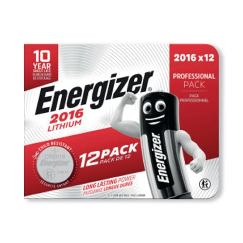 Image of Energizer Energizer Lithium CR2016 Coin Cell Battery (Pack of 12) 7638900453836 7638900453836