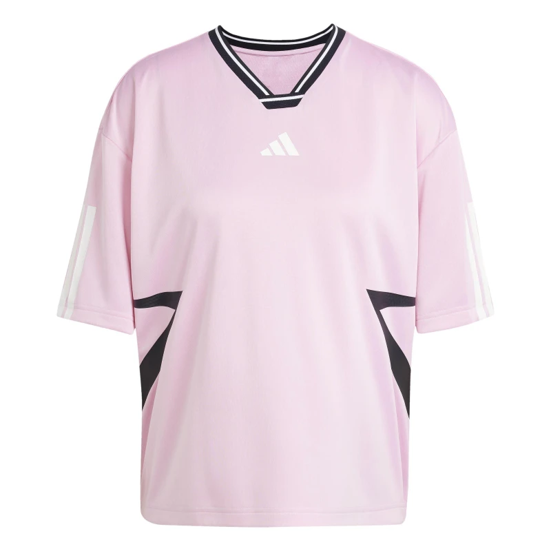 Image of adidas Tiro Cut 3-Stripes Colorblock Boyfriend T-Shirt True Pink female XS (4-6)