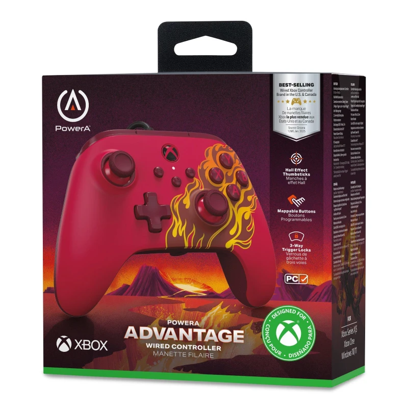 Image of PowerA Advantage Wired Controller for Xbox Series XS - Red Blaze Red unisex Mint