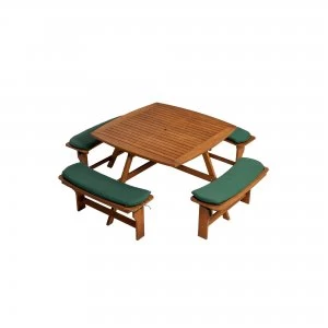 Image of Sacramento FSC 8 seater Picnic Bench with 4 Seat Cushions