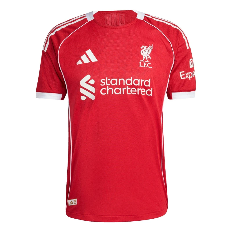 Image of adidas Liverpool Authentic Home Shirt 2025 2026 Adults Red male M