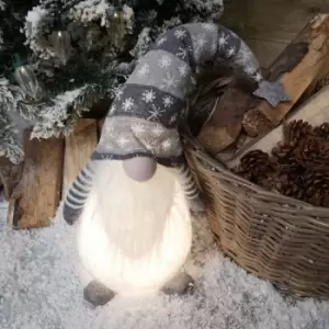 Image of Samuel Alexander - Festive Christmas 66cm LED Lit Snowflake Sitting Gonk - Grey