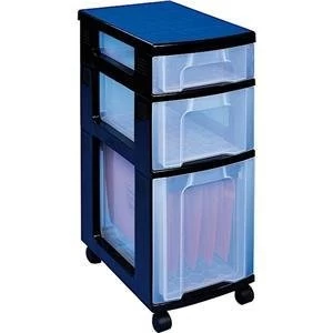Image of Original Really Useful 3 Drawer Storage Tower System Black