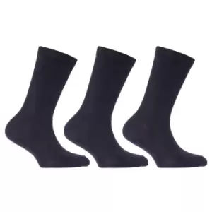 Image of Childrens/Kids Plain Cotton Rich School Socks (Pack Of 3) (UK Shoe 4-6.5 , Euro 37-39.5 (Age: 13 + years)) (Navy)