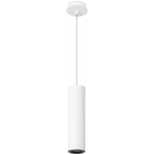 Image of Pipe pendant light, aluminum, white and black, 30 cm