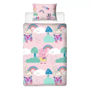 Image of Peppa Pig Reversible Storm Duvet Cover Set (Single) (Multicoloured)
