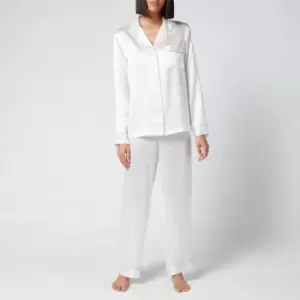 Image of Freya Silk Pyjamas - Pearl White - M