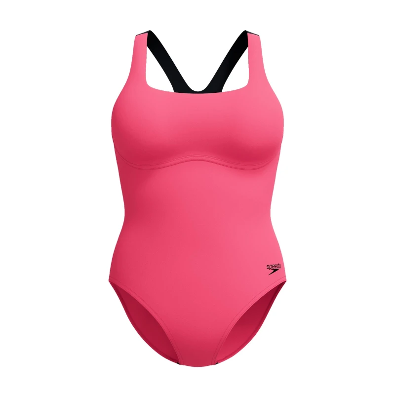 Image of Speedo Womens Flex Band Swimsuit with Built in Swim Bra - Pink Pink 36
