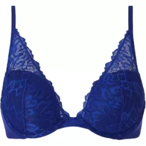 Image of Calvin Klein Cheetah Plunge Bra - Blue