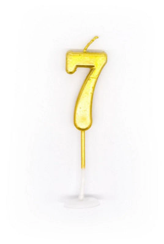 Image of Shatchi Gold 7 Number Candle Birthday Anniversary Party Cake Decorations Topper Gold unisex