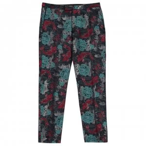 Image of Label Lab Mason Koi Fish Jacquard Suit Trouser - Black