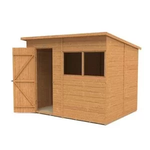 Image of Forest Garden Delamere Range 8X6 Pent Dip Treated Shiplap Golden Brown Shed With Floor