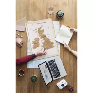 Image of White Travel Cork Board Small Map