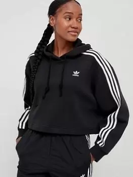 Image of adidas Originals Short Hoodie - Black, Size 8, Women