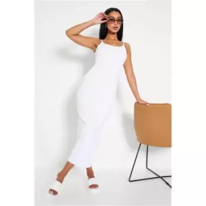 Image of I Saw It First White Ribbed Scoop Neck Cami Maxi Dress - White