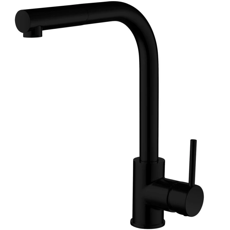 Image of Balterley Contemporary Pull Out Single Lever Kitchen Mixer Tap, Black Unisex