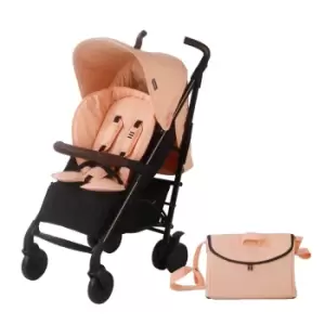 Image of My Babiie Mb52 Quilted Blush Melange Lightweight Stroller (with Seat Liner Changing Bag And Leatherette)