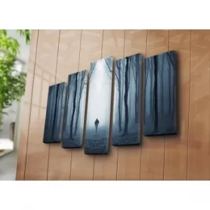 Image of 5PATK-60 Multicolor Decorative Canvas Painting (5 Pieces)