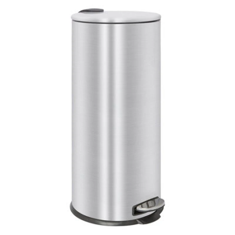 Image of Harbour Housewares 30L Stainless Steel Kitchen Pedal Bin With Lid Brushed Foot Pedal Removable Inner Bucket Slim Tall 31X36X63Cm