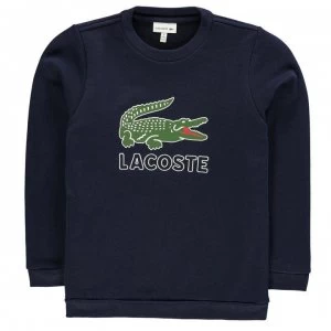 Image of Lacoste Junior Boys Sport Logo Crew Sweatshirt - Marine