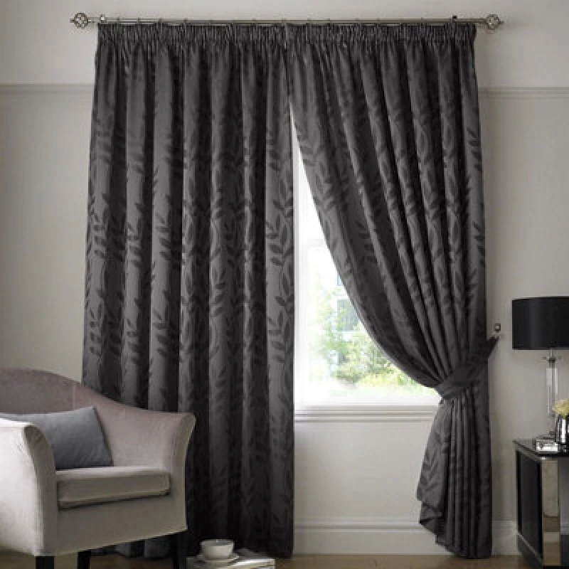 Image of Tivoli Ready Made Pencil Pleat Curtains Charcoal