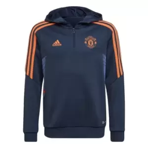 Image of adidas Manchester United Condivo 22 Hooded Track Top Kids - Blue