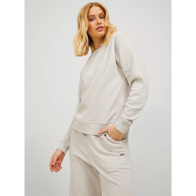 Image of JJXX Womens Abbie Long-Sleeve Crew Sweatshirt Moonbeam female 12 (M)