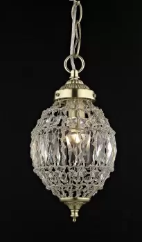 Image of Bombay Bead Small Satin Brass Pendant Ceiling Light