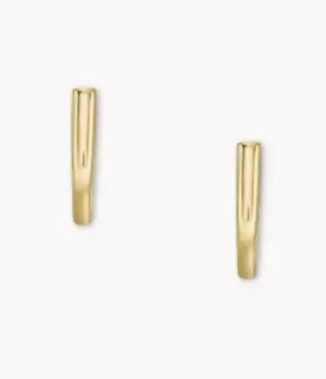 Image of Fossil Women Heritage Essentials Gold-Tone Stainless Steel Hoop Earrings