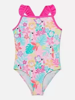 Image of Accessorize Girls Tropical Swimsuit - Multi, Size Age: 5-6 Years, Women