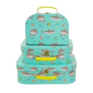 Image of Sass & Belle Shelby the Shark 3 Piece Set Suitcases