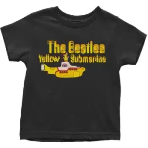 Image of The Beatles - Yellow Submarine Logo & Sub Kids 5 Years Toddler T-Shirt - Black