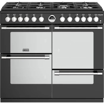 Image of Stoves Sterling Deluxe S1000DF 100cm Dual Fuel Range Cooker - Black - A/A/A Rated