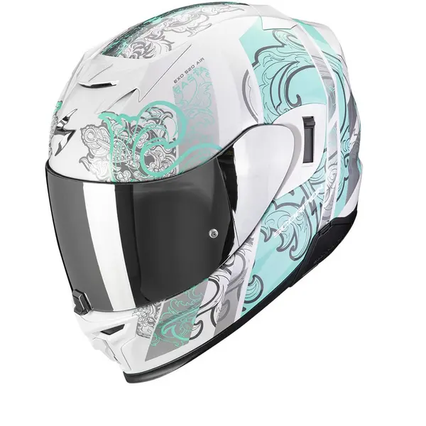 Image of Scorpion Exo-520 Evo Air Fasta White-Light Blue Full Face Helmet Size S
