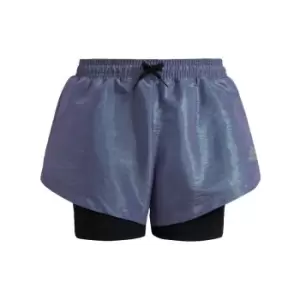 Image of adidas Dance Loose Fit Two-In-One Shorts Kids - Violet Fusion / Easy Green / B
