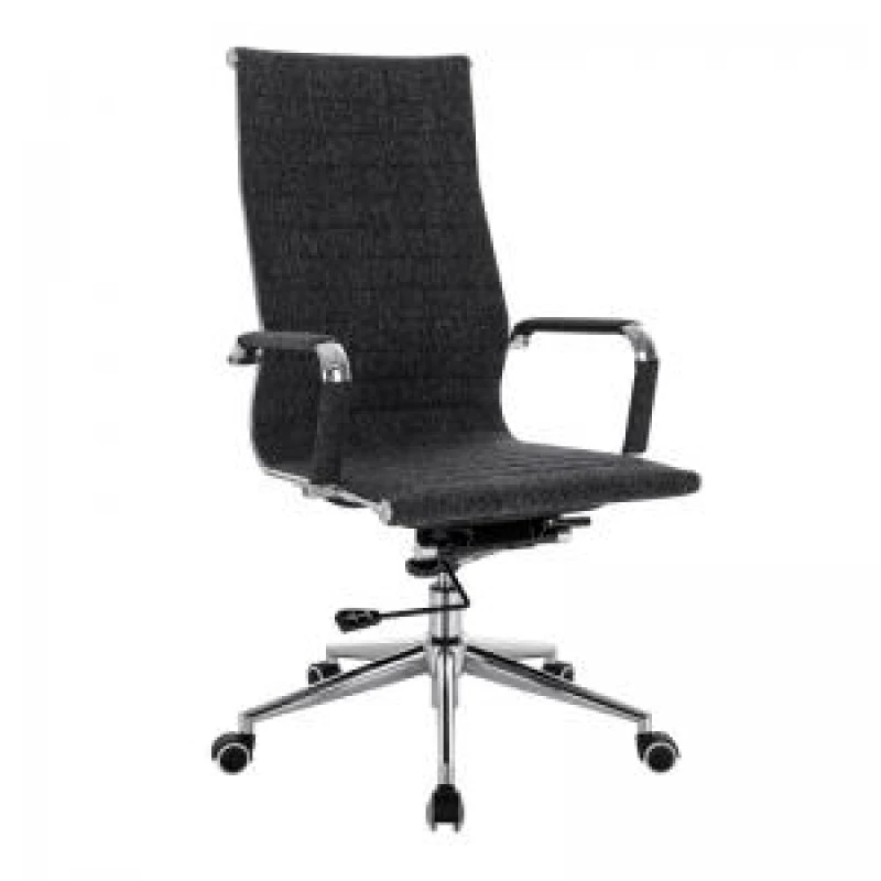 Image of Aura Nautilus Designs Aura Contemporary High Back Fleck Fabric Executive Office Chair With Fixed Arms Black/Grey - BCF/9003/BGF BCF/9003/BGF