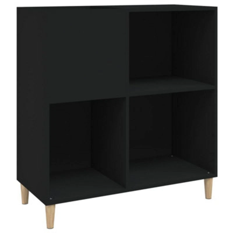 Image of Vidaxl Record Cabinet Black 84.5X38X89cm Engineered Wood